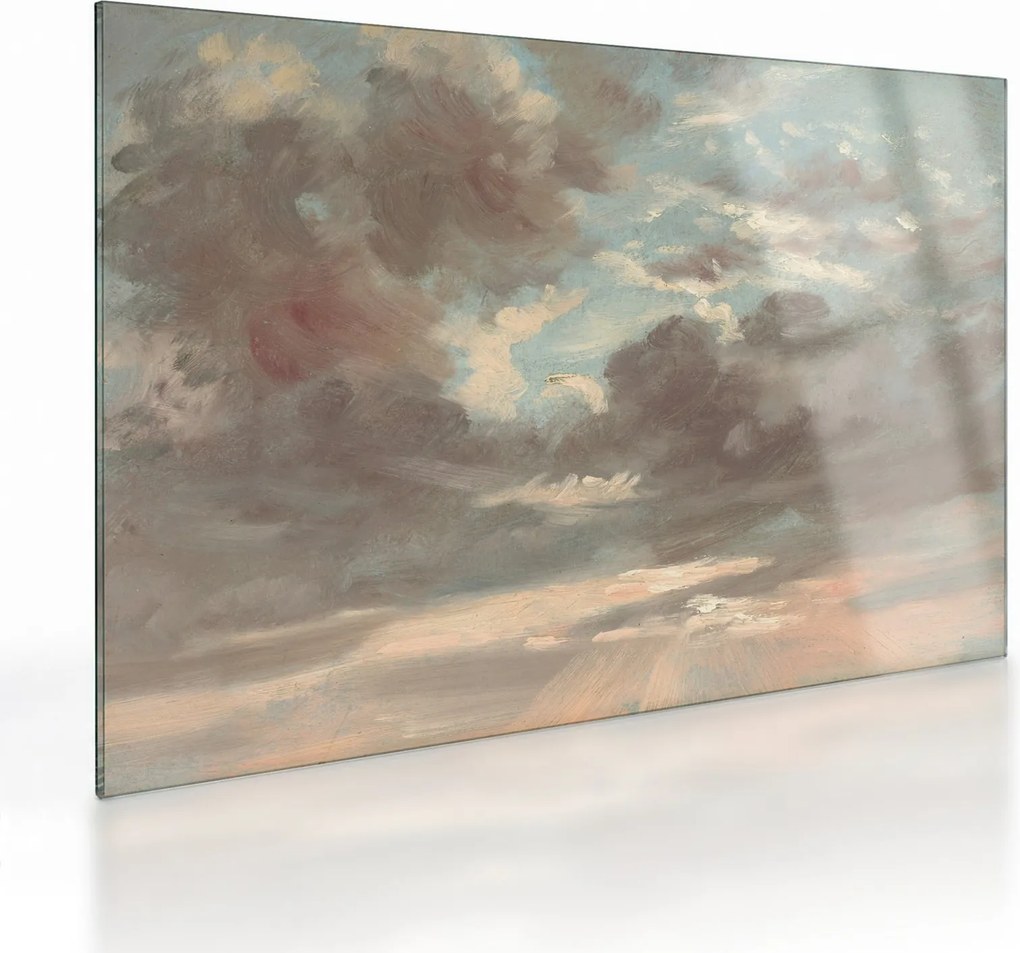 Sklenený obraz - John Constable, Cloud Study Stormy Sunset, reprodukcia (70x50 cm)