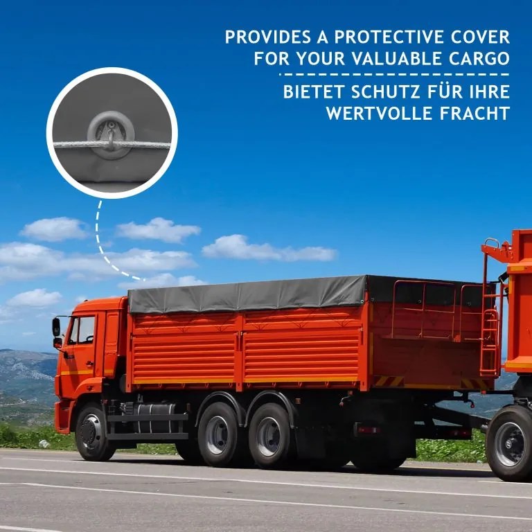 JAGO Plachta 650 g/m², hliníkové oká, antracit, 3 x 5 m