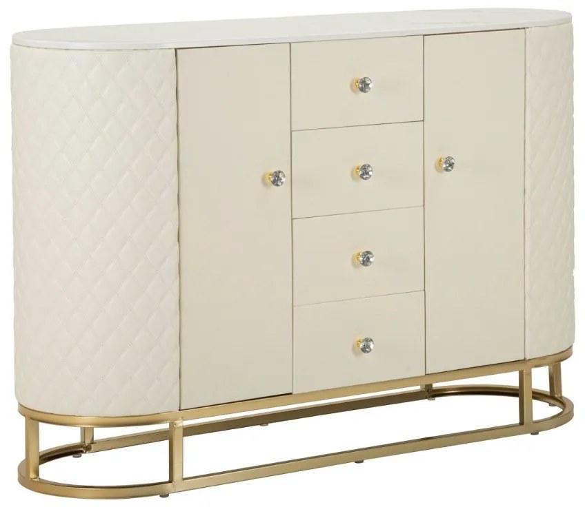 Dizajnová komoda Pembroke 120 cm biela