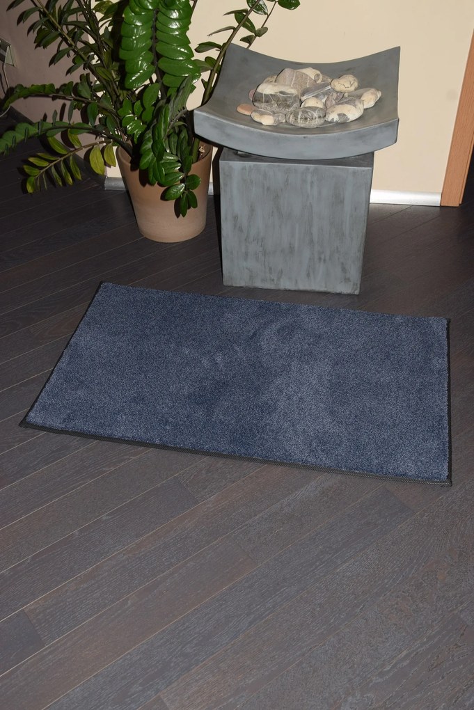 Lano, Kusový koberec Supersoft s bordurou 710 tm. modrý, 200x200, modrá, chodba / predsieň