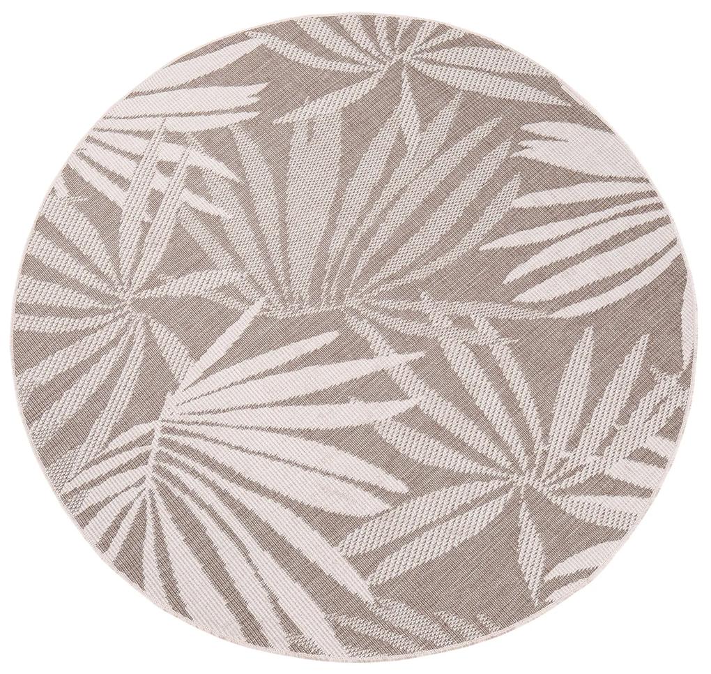 Dekorstudio Obojstranný okrúhly koberec na terasu DuoRug 5771 - béžový Priemer koberca: 160cm