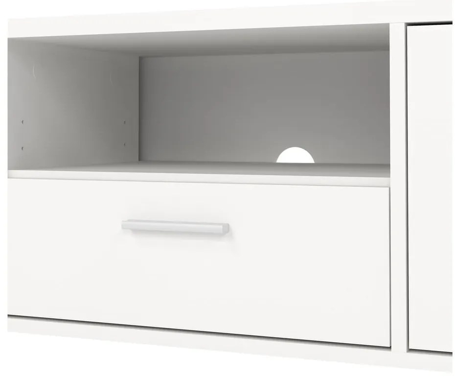 Biely TV stolík 147x38 cm Media – Tvilum