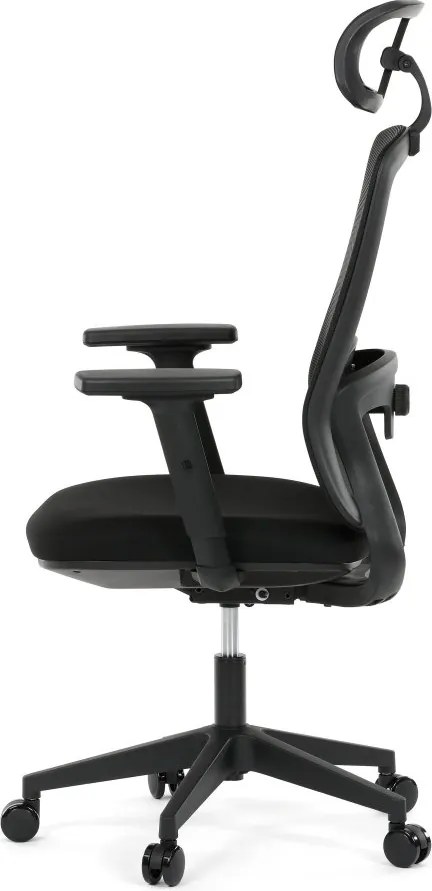 Kancelárska ergonomická stolička NOKA — sieť / látka, čierna