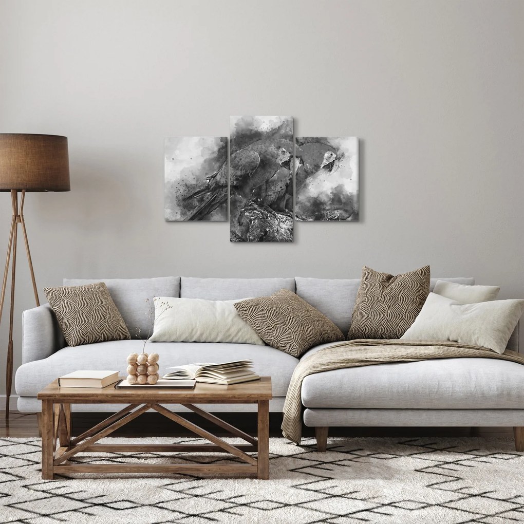 Obraz - Akvareloví papagáje (90x60 cm)