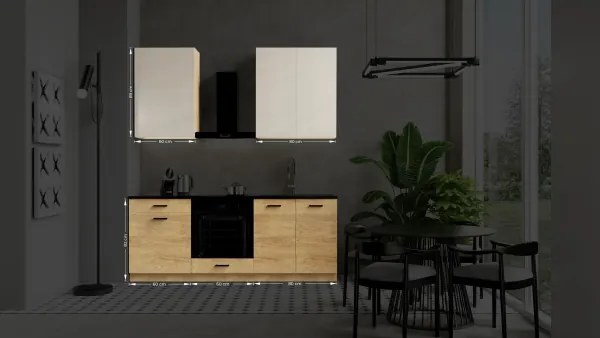 Kuchynská linka JOY 200 cm, orech