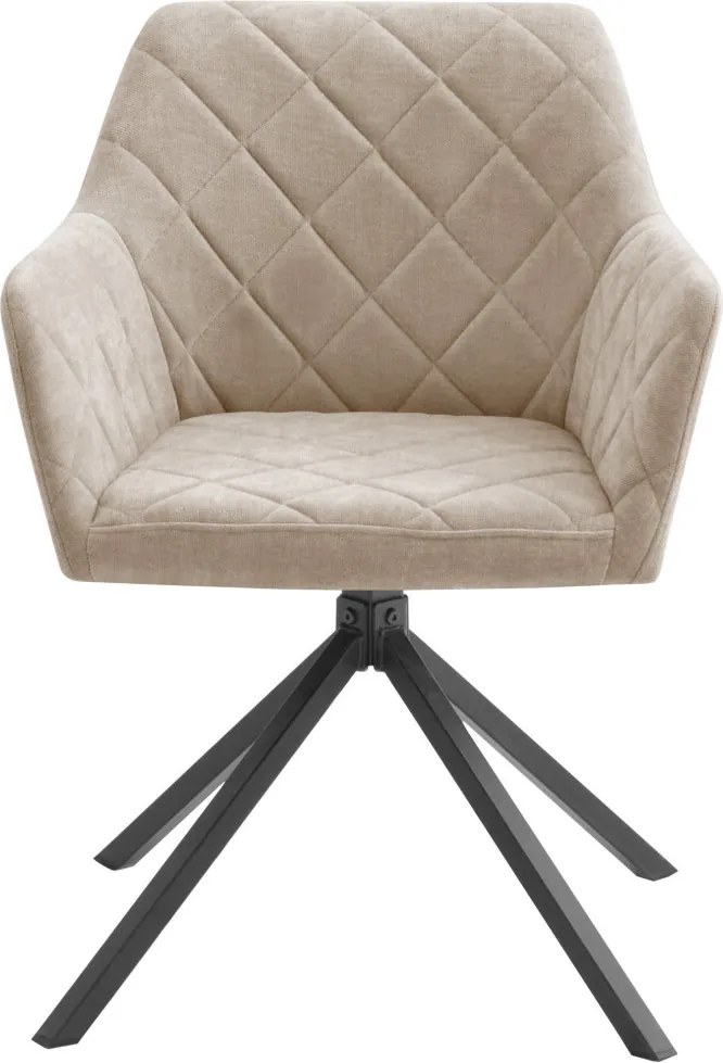 Otočná jedálenská stolička Patti, béžová látka