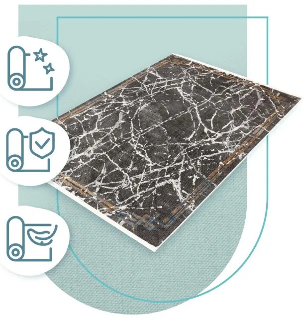 Koberec Arte Piran Marble sivý / čierny