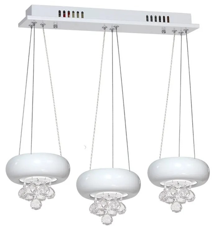 Závesné svietidlo Lux Bianco, 3x biele kovové tienidlo, w