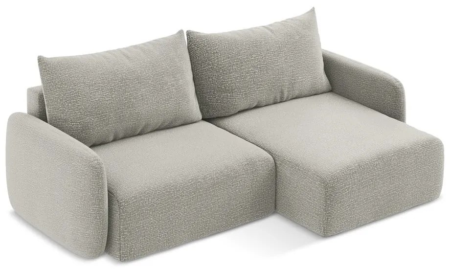 Svetlosivá rozkladacia/s úložným priestorom rohová pohovka (pravý roh) Kalena – Makamii