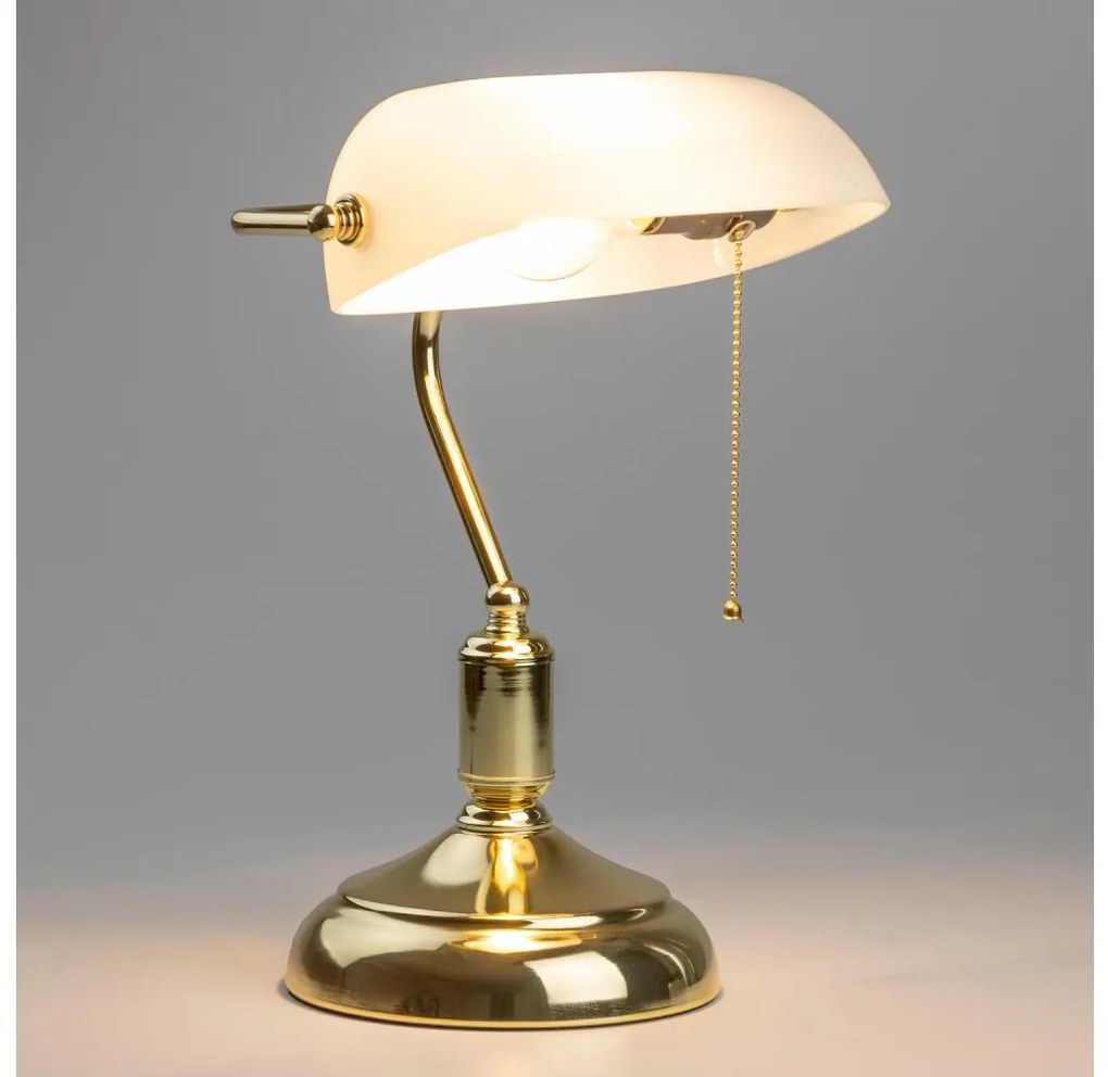 Brilagi - Stolová lampa BANK OFFICE 1xE27/60W/230V zlatá/biela BG2381