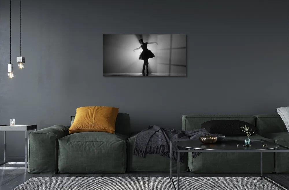 Sklenený obraz Baletka sivé pozadie 100x50 cm