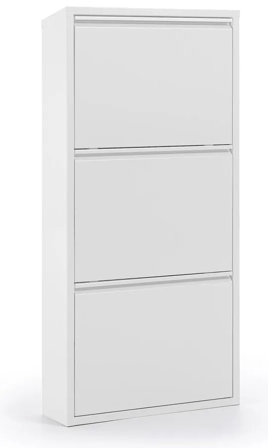 Biela kovová výklopná skrinka na topánky 50x103x15 cm Ode – Kave Home