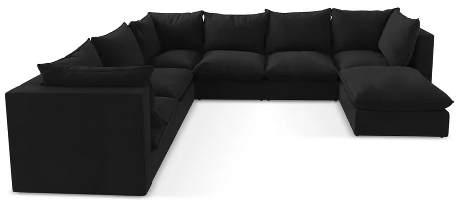 Čierna rohová pohovka (ľavý roh/do tvaru "U") Manao – Makamii