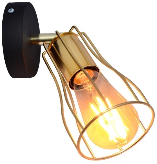 Nástenné bodové svietidlo TUBE 1xE27/15W/230V zlatá/čierna