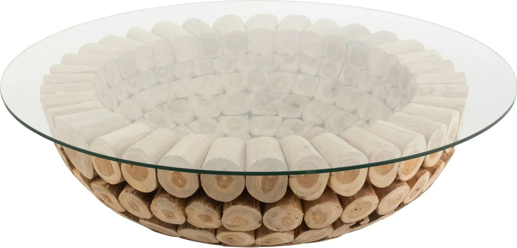 Prírodné konferenčný stôl z drevených klátikov Discs - Ø90 * 30cm