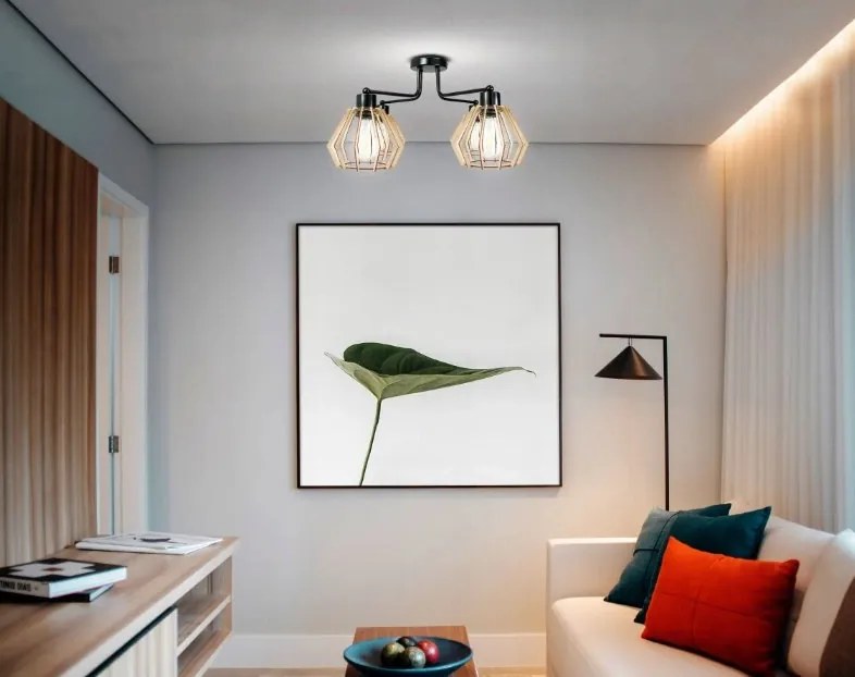 Závesná lampa DRON 4xE27 WOOD DIAMOND