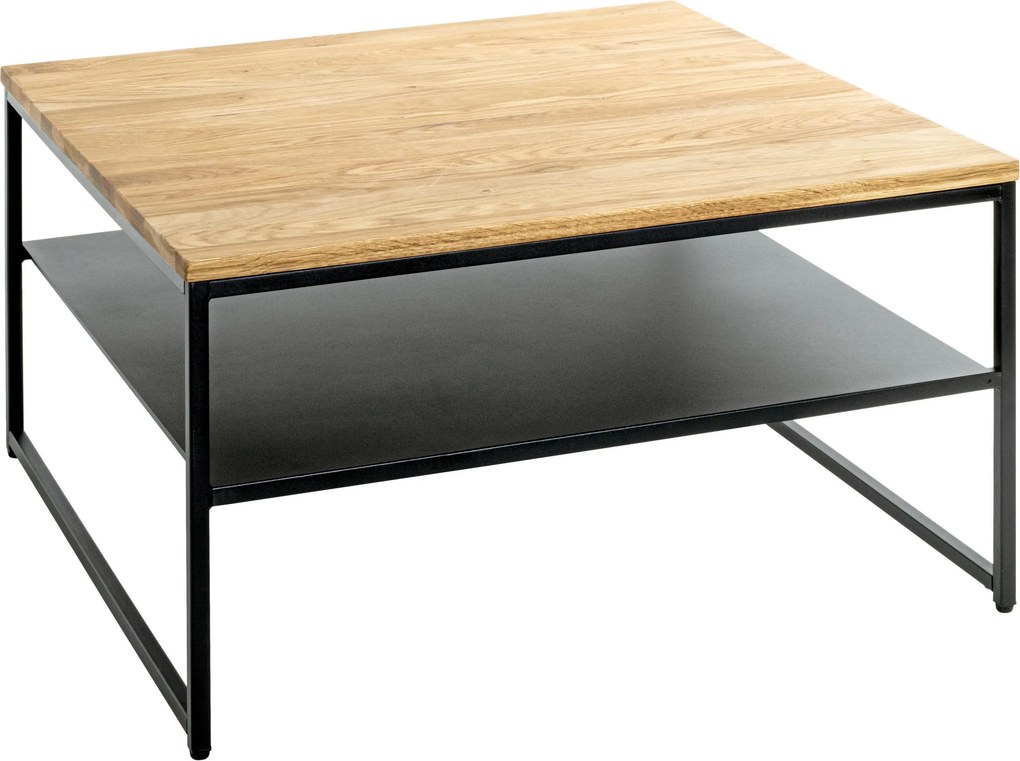XXXLutz KONFERENČNÝ STOLÍK, čierna, farba duba, drevo, kov, 70/70/40 cm - Stolíky do obývačky - 001931103207