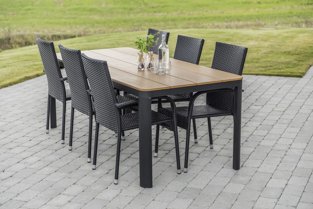 Noela Záhradný jedálenský set Milano + 6x ratanová stolička Paris