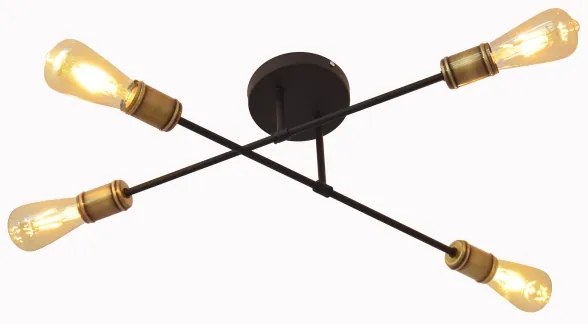 Prisadený luster CAMBRIDGE 4xE27/20W/230V čierna/zlatá