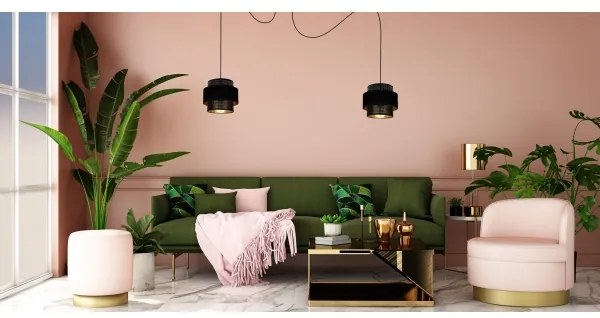 Luster na lanku NESS 2xE27/60W/230V pavúk čierna