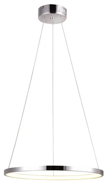 Candellux Chrómové závesné LED svietidlo Lune okrúhly 29cm 18W 31-64592