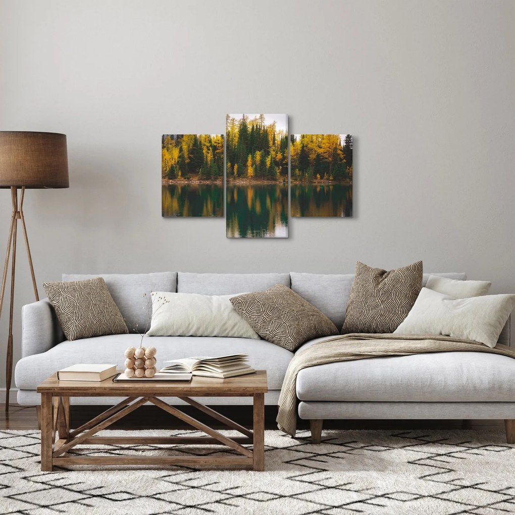 Obraz lesného jazera (90x60 cm)