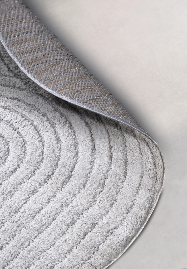 Kusový koberec New York 106205 Light Grey kruh, 200x200 (priemer) kruh, šedá, obývacia izba, ELLE Decoration