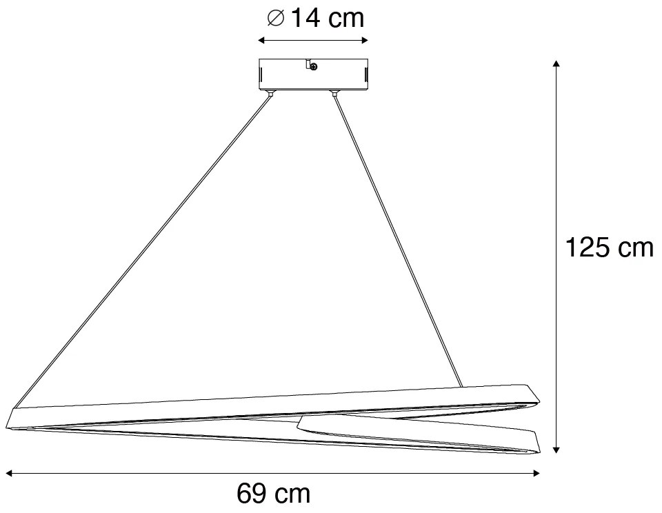 Škandinávske závesné svietidlo béžové 72 cm vrátane LED s 3-stupňovým stmievaním - Circuit