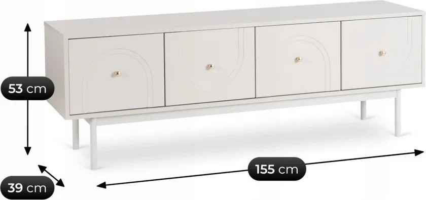 Televízny stolík JORDI 155 cm, kašmírový ryhovaný