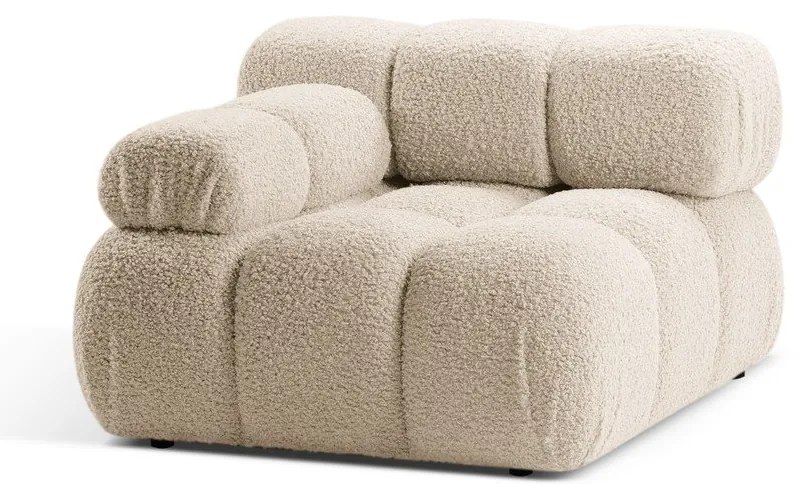 Béžový modul pohovky z textílie bouclé (ľavý roh) Bellis – Micadoni Home