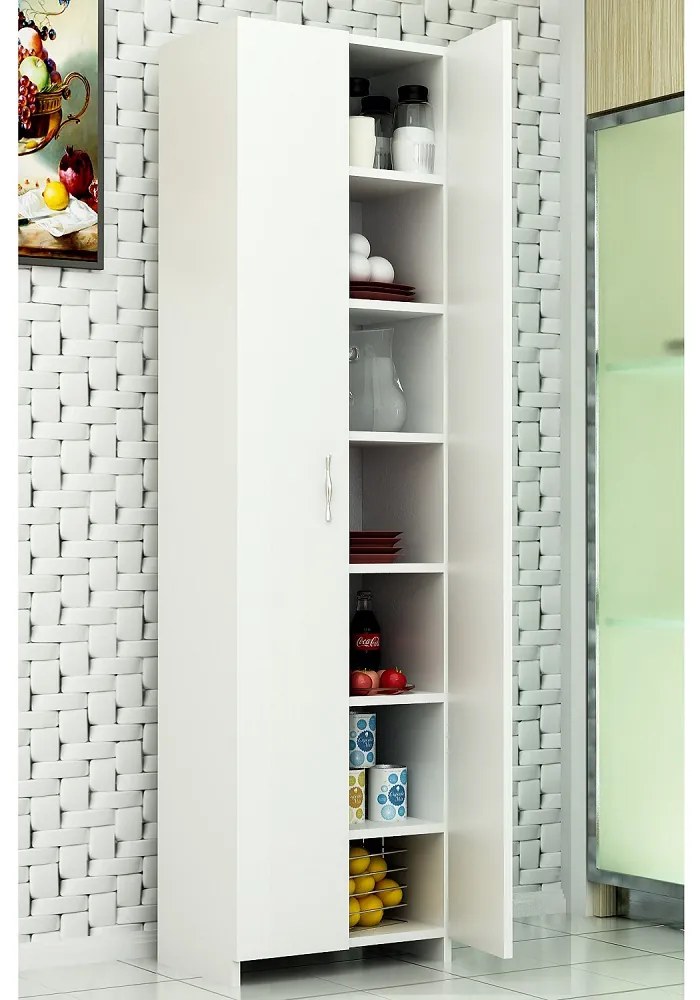 Dizajnová viacúčelová skriňa Dallin 182 cm biela