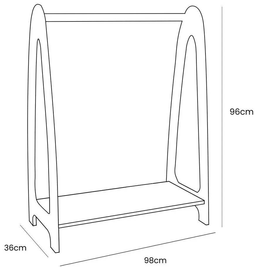 Detský vešiak v dekore borovice v prírodnej farbe 98x96 cm Montessori – Meowbaby