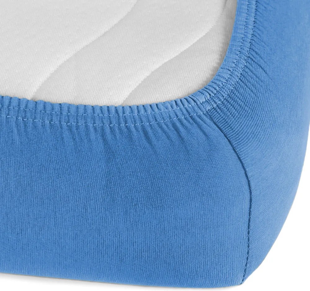 Jersey napínacie prestieradlo JR-015 Svetlo modré 100 x 200 - výška 20 cm