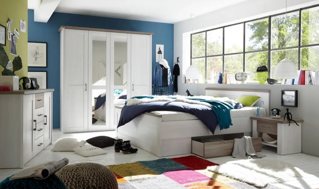 Posteľ Luca 160x200 cm, bielená pínia