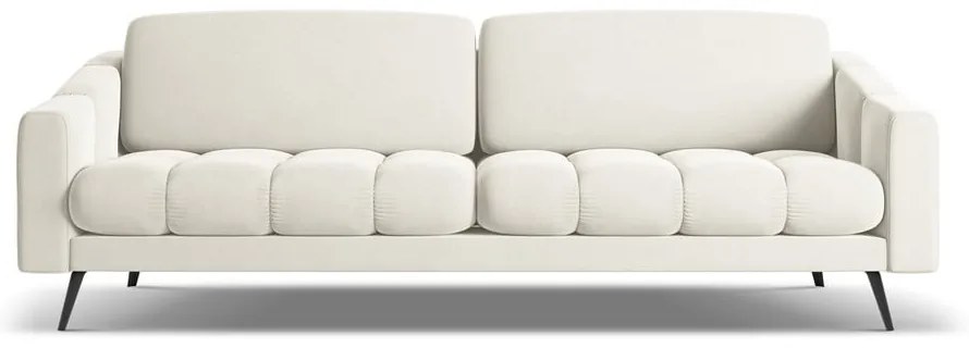 Biela zamatová pohovka 238 cm Nalu – Makamii