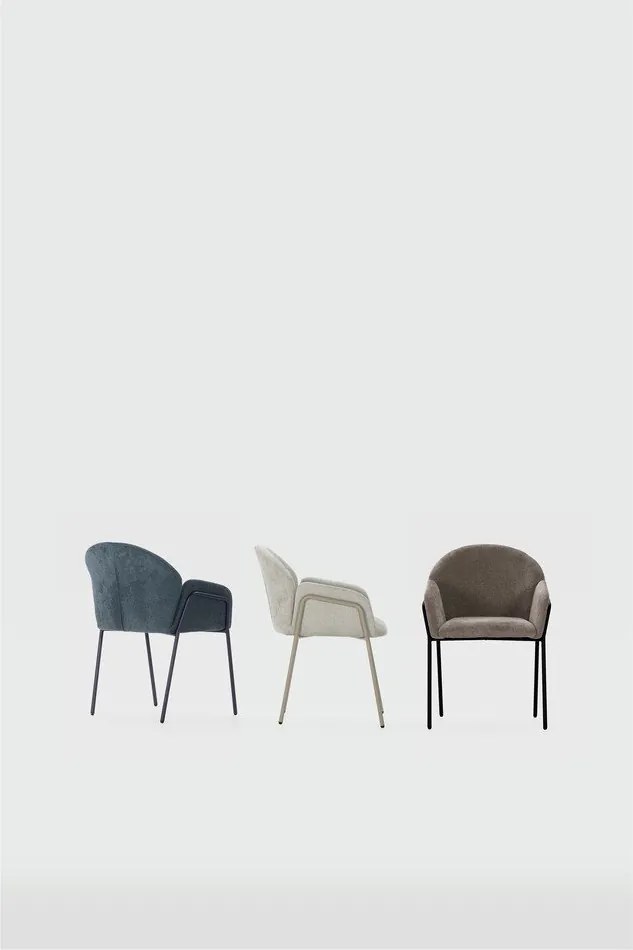 Broskyňové čalúnené jedálenské kreslá v súprave 2 ks Aslin – MOME