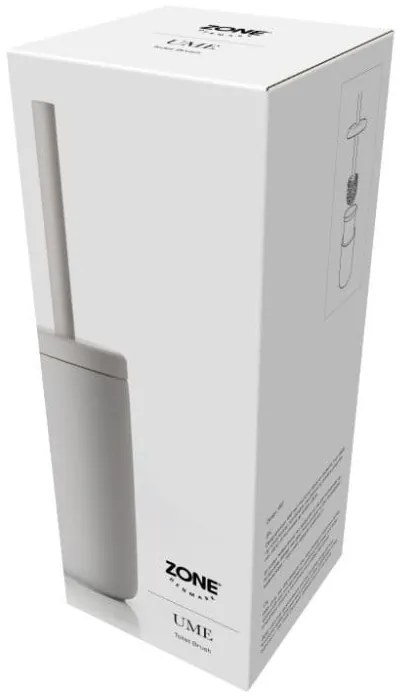 Svetlosivá toaletná kefa z kameniny Zone Soft Grey