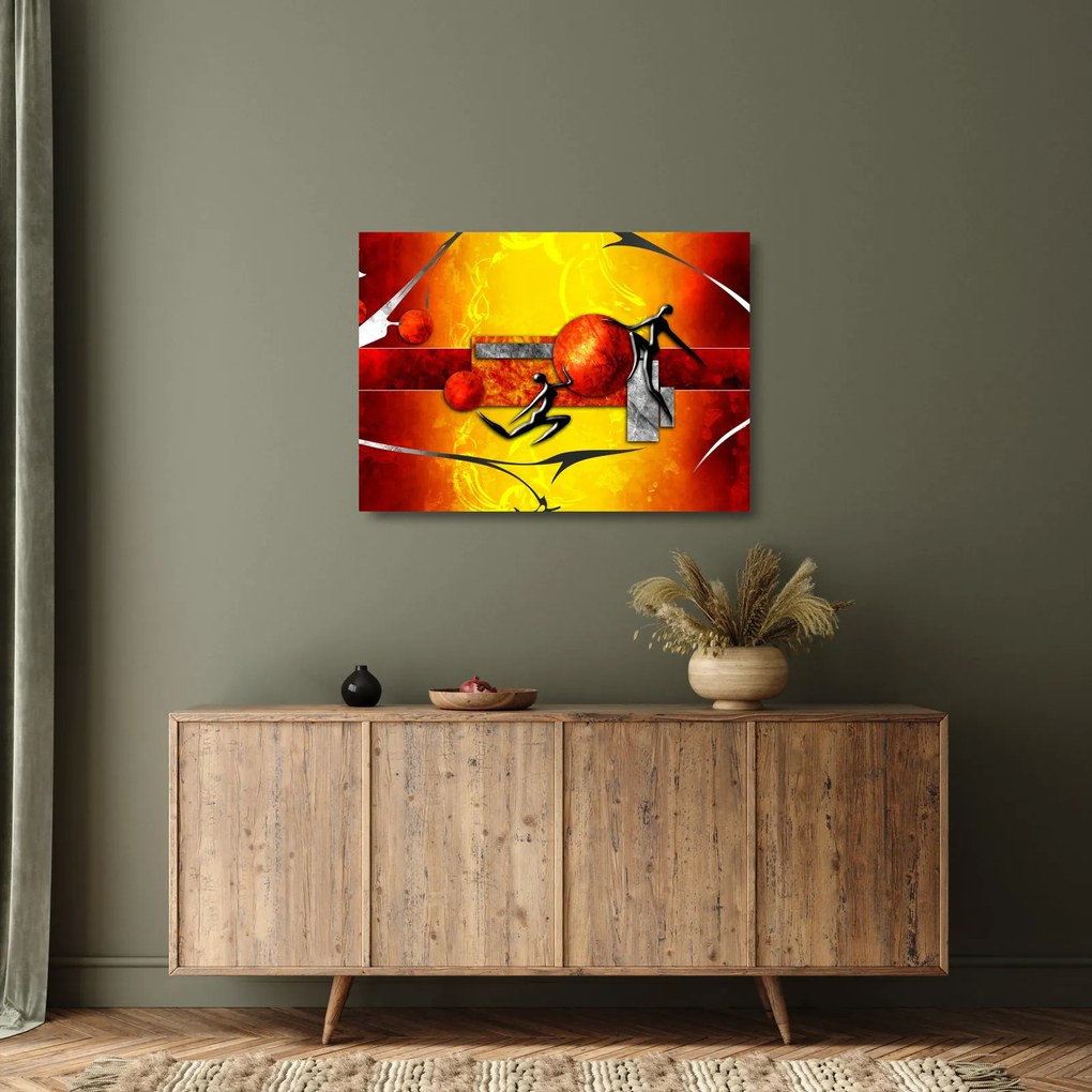 Sklenený obraz - Maľba ľudskosti (70x50 cm)