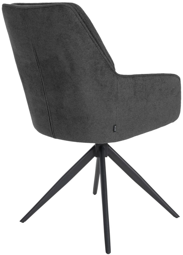 Jedálenská stolička Jules - látka - Tmavo sivá