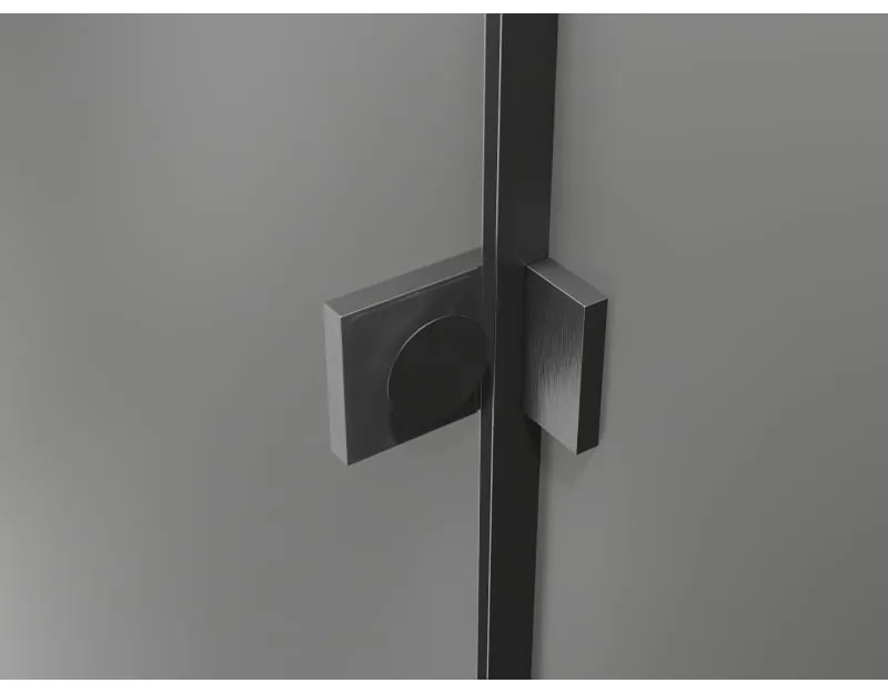 Mexen, Mexen Lunar L výklopné pravé sprchové dvere 140 cm, priehľadné, pištoľovo šedé kartáčované - 834L-140-000-66-00-P