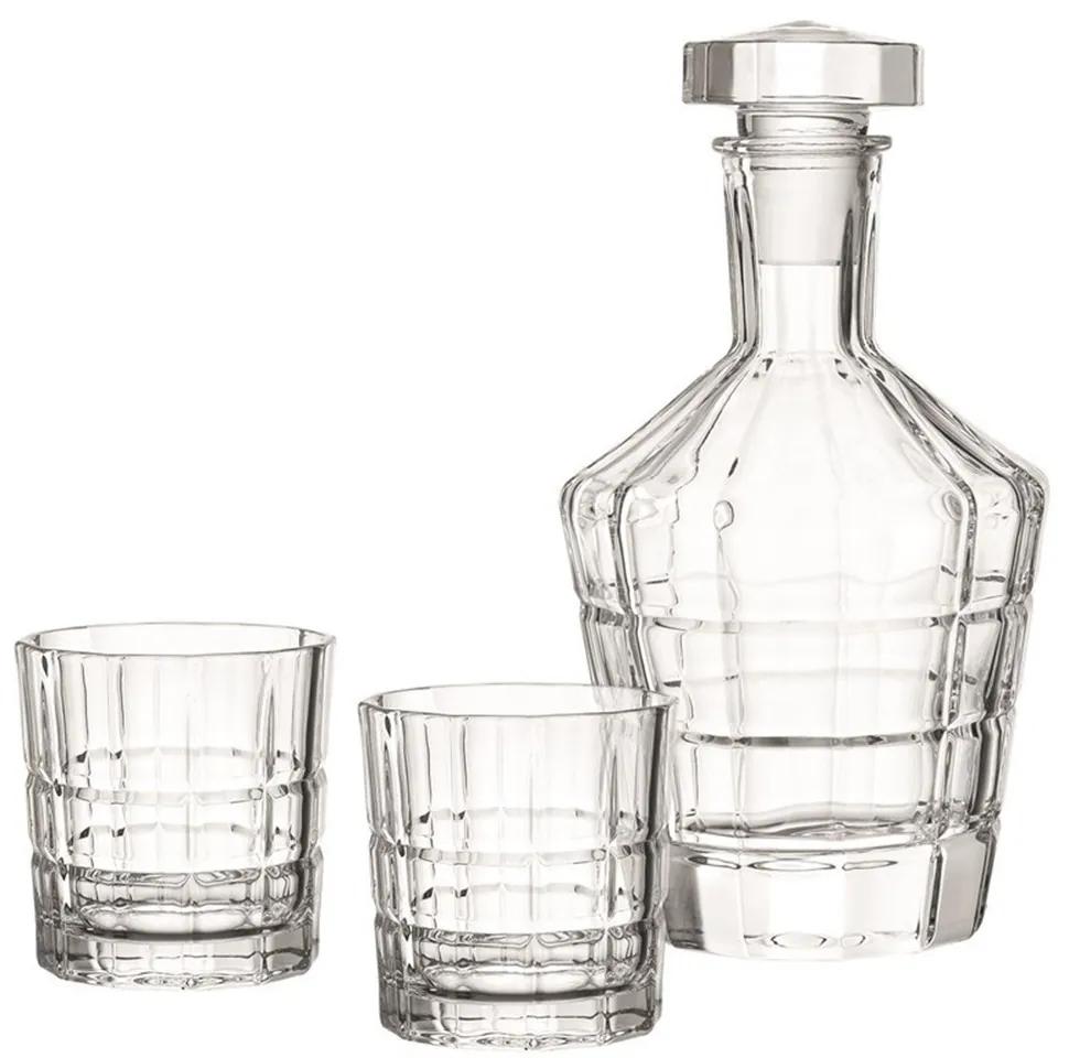Leonardo Karafa + 2 poháre na whisky SET/3ks číre sklo