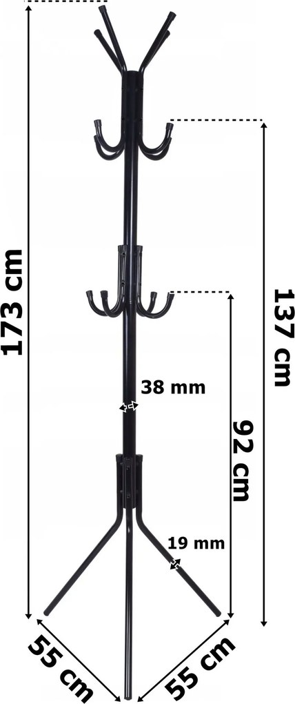 Stojanový vešiak PABLO - čierny