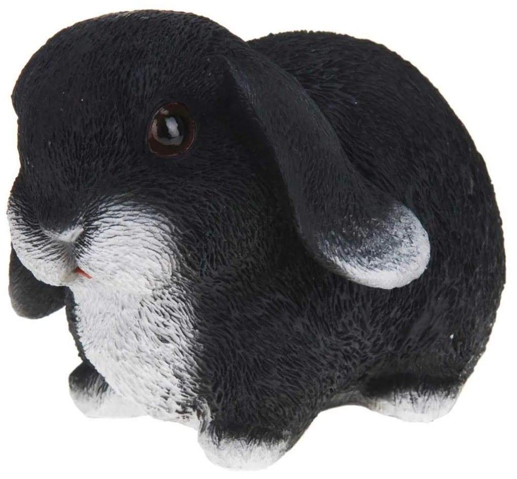Záhradná figúrka z polyresinu Bunny, 16 cm, čierna