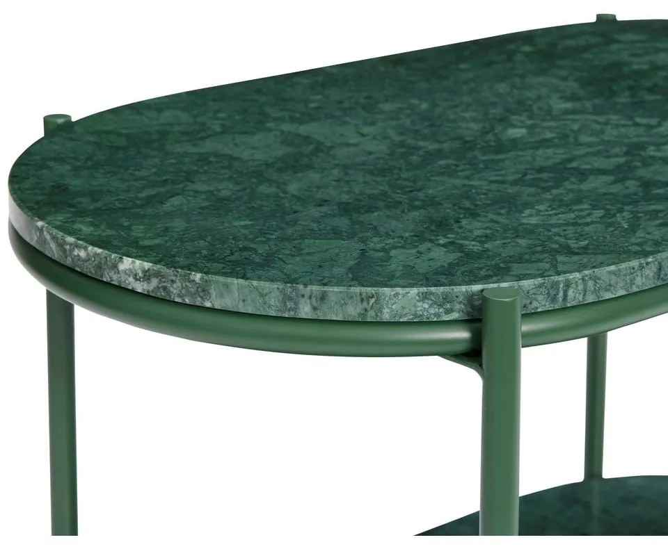 Tmavozelený mramorový konferenčný stolík 34x58 cm Nusa – Hübsch