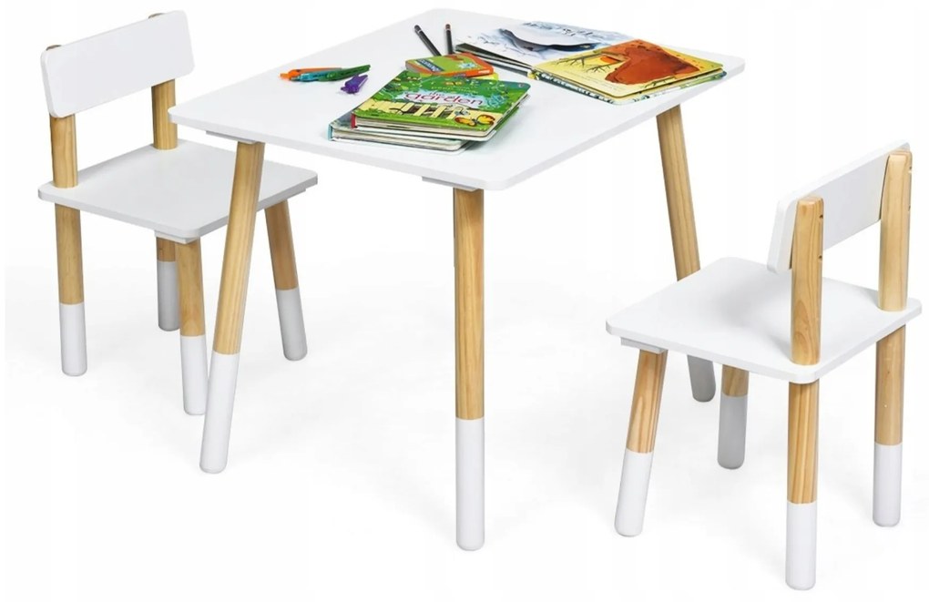 Vulpi Creative Table drevený stôl pre deti + 2 stoličky