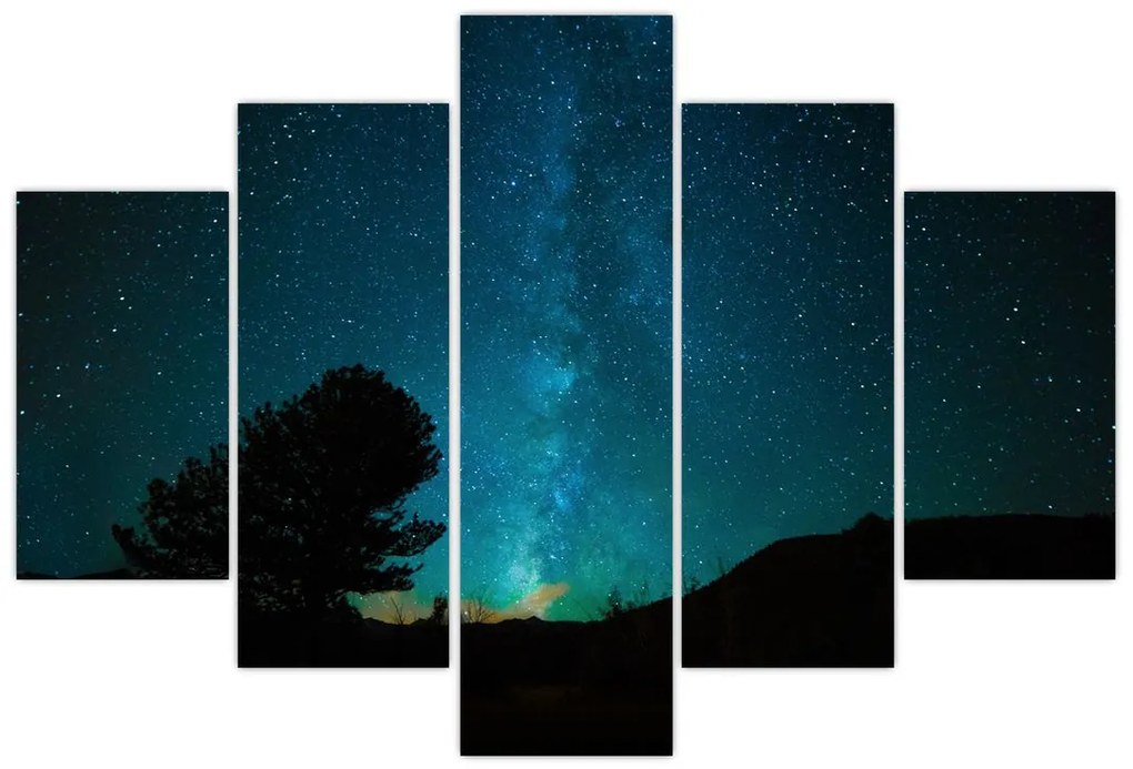 Obraz nočnej oblohy s hviezdami (150x105 cm)