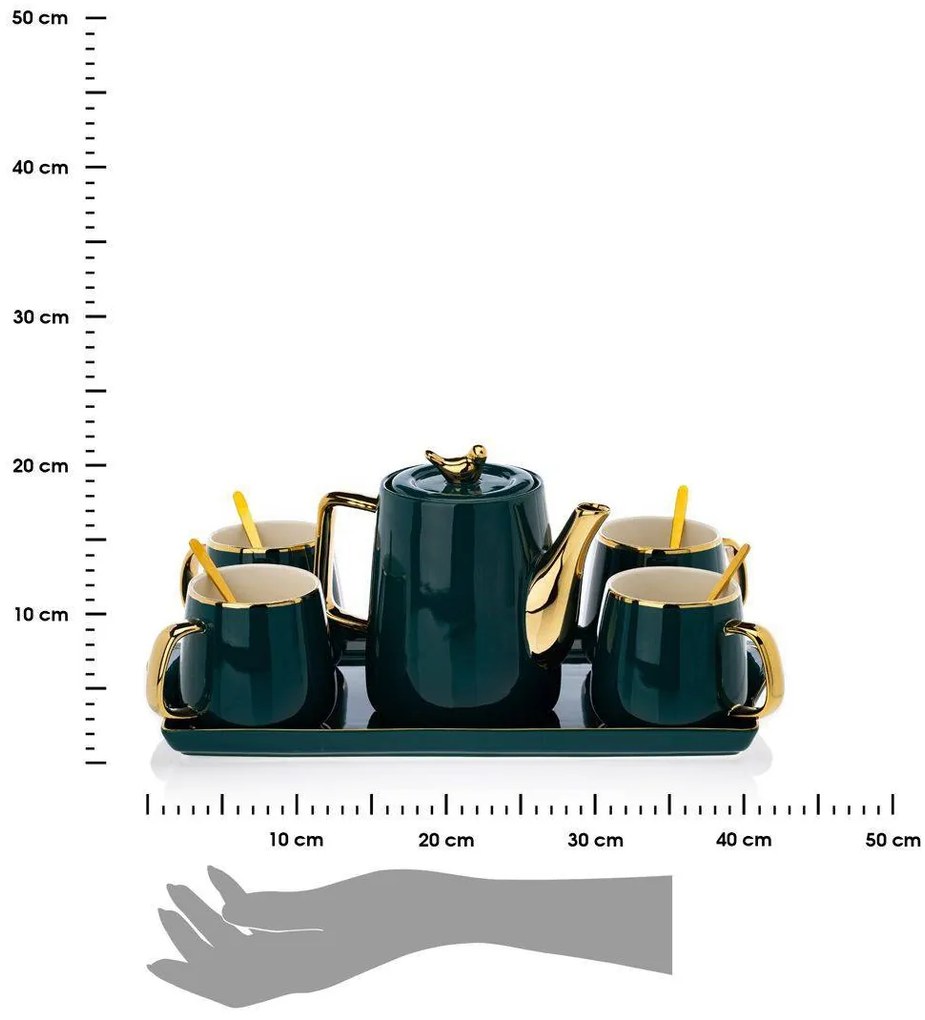 Čajový/kávový set Noah Green Gold