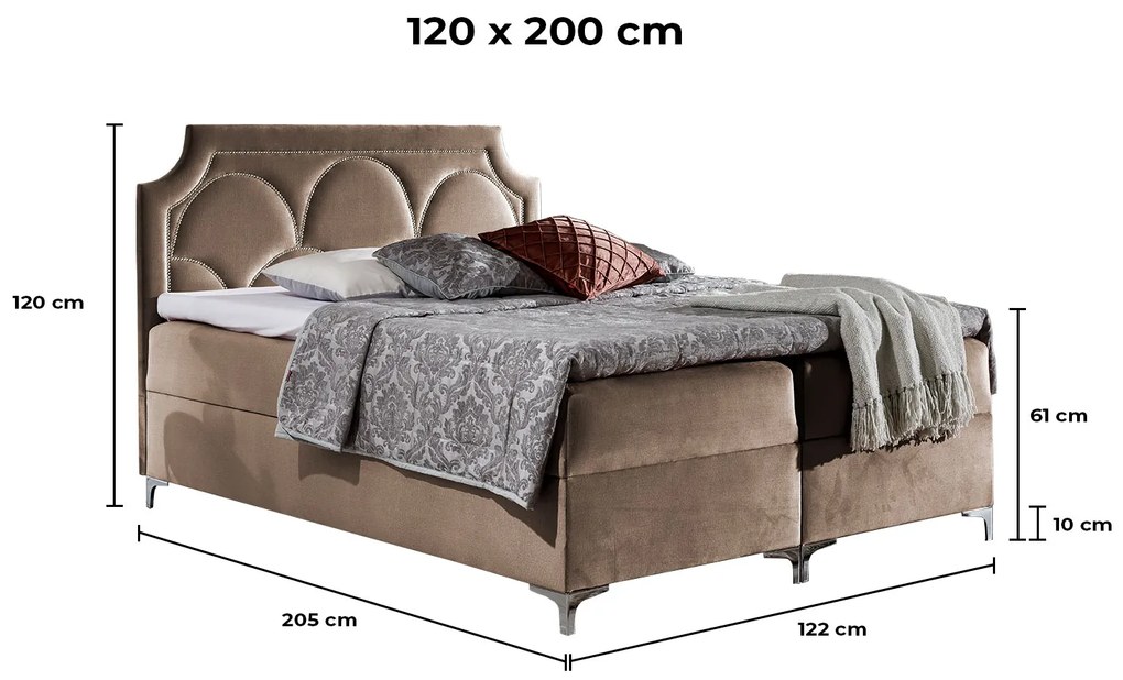 PROXIMA.store - Kontinentálna boxspring posteľ CHARLENE ROZMER: 120 x 200 cm