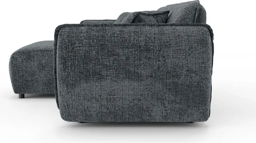 Tmavosivá ženilková rohová pohovka (ľavý roh/s leňoškou) Nelia – Ropez