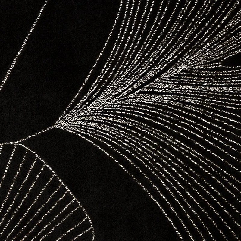 Dekorstudio Deka s rastlinným vzorom GINKO1 150x200cm - čierna